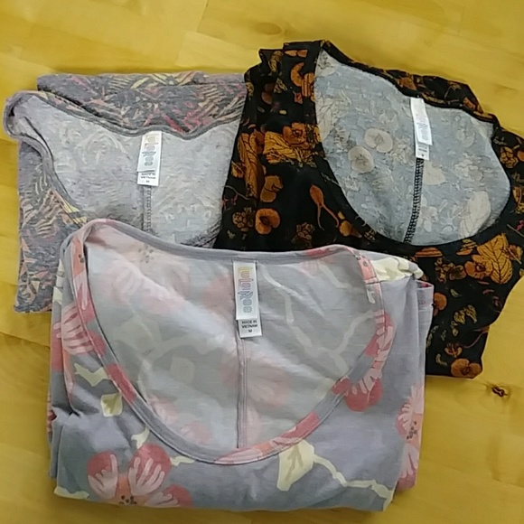 LuLaRoe Tops - Lot of 3 LuLaRoe Perfect Tees. Size Medium.